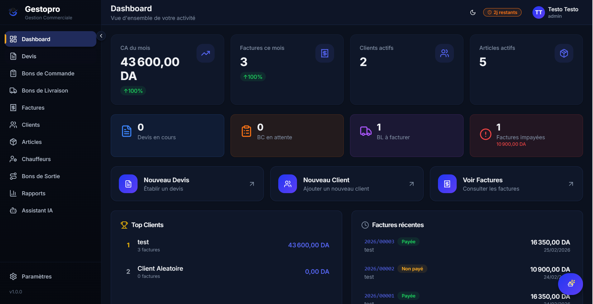 Capture d'écran de Gestopro